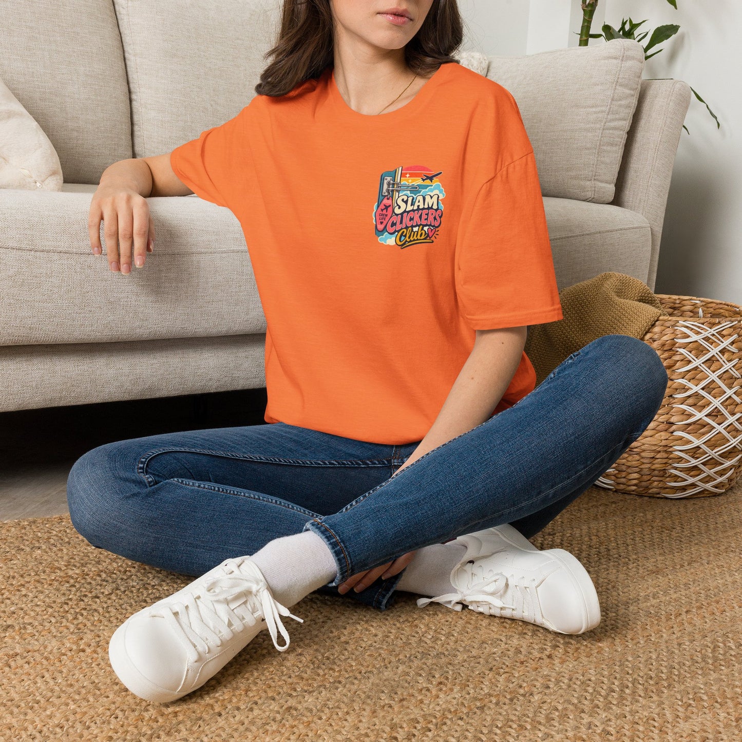 Slam Clickers Club T-Shirt | Retro Surf Neon Logo