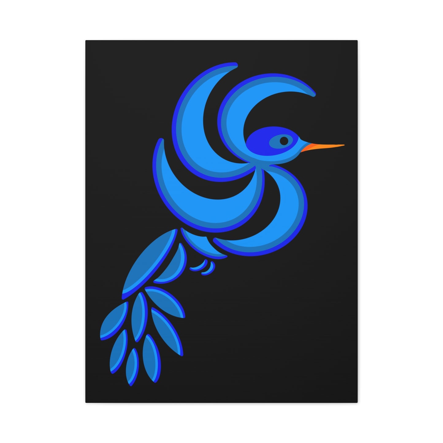 Bold Blue Hummingbird Canvas Print