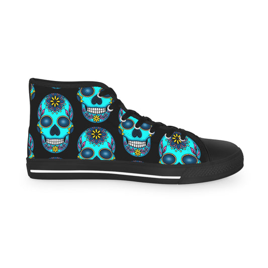 Sugar Skull Blk Men's High Top Sneakers