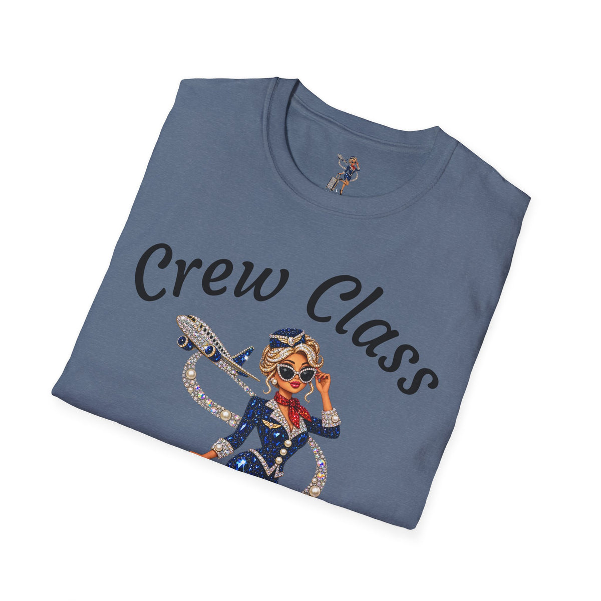 Crew Class T-Shirt — Retro Flight Attendant Graphic Tee