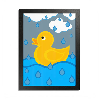 Rubber Duck Framed Poster — Colorful Nursery Wall Art