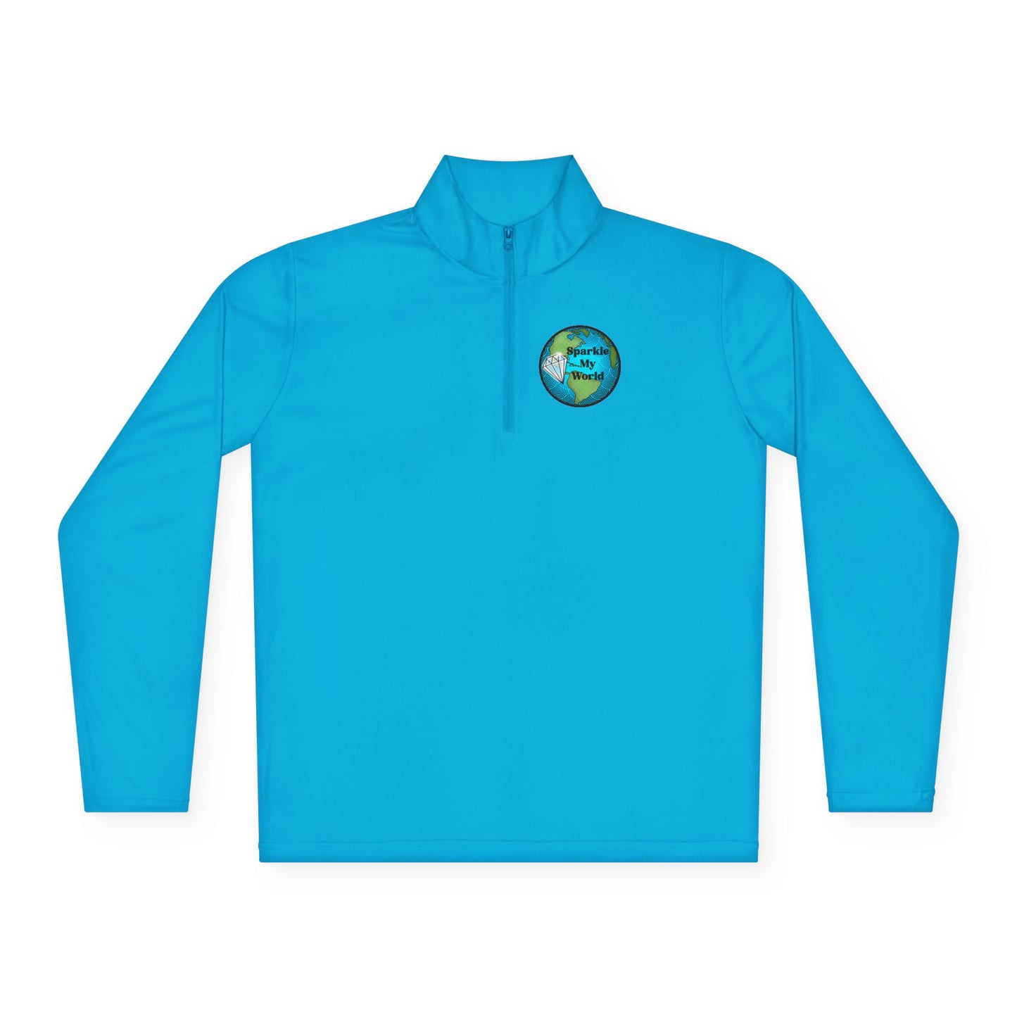 Sparkle My World Quarter-Zip Pullover — Earth Graphic Diamond Logo