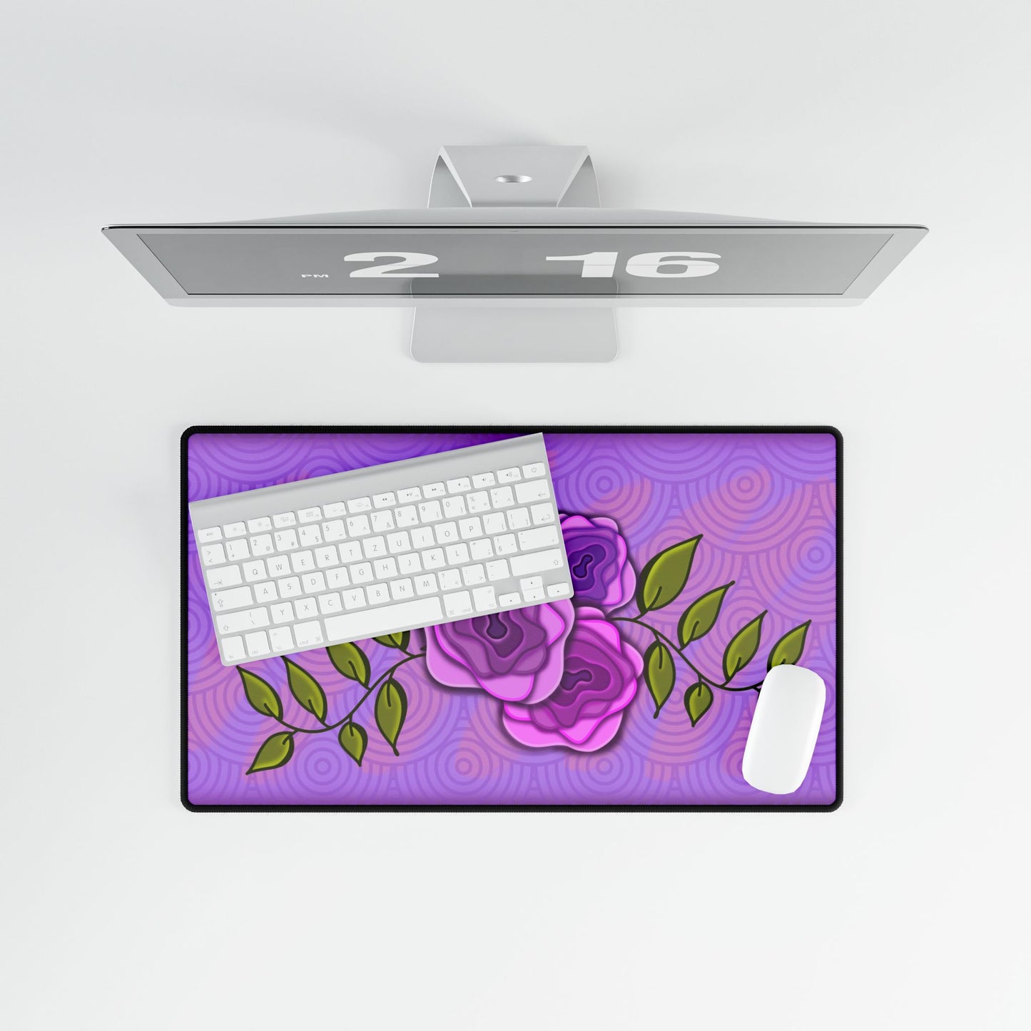 Purple modern rose Desk Mats