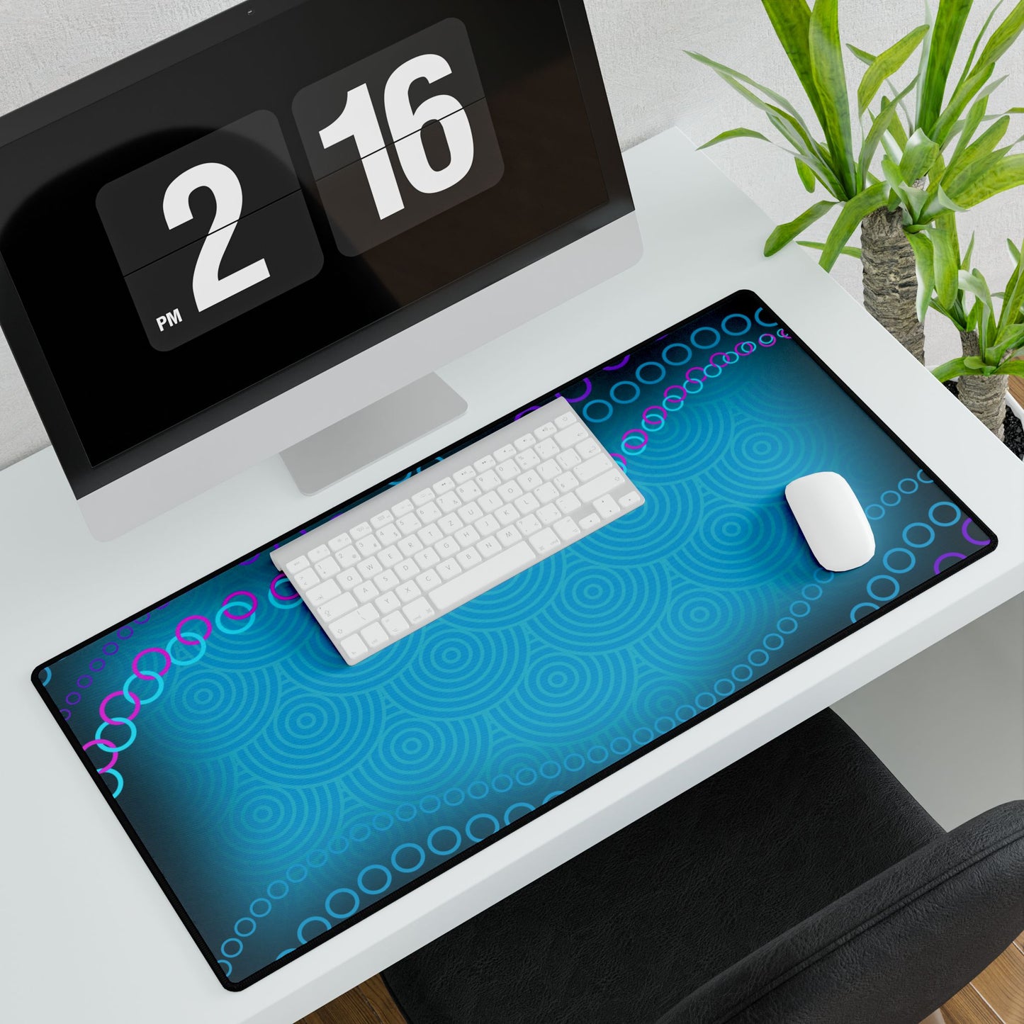 Aqua circles Desk Mats