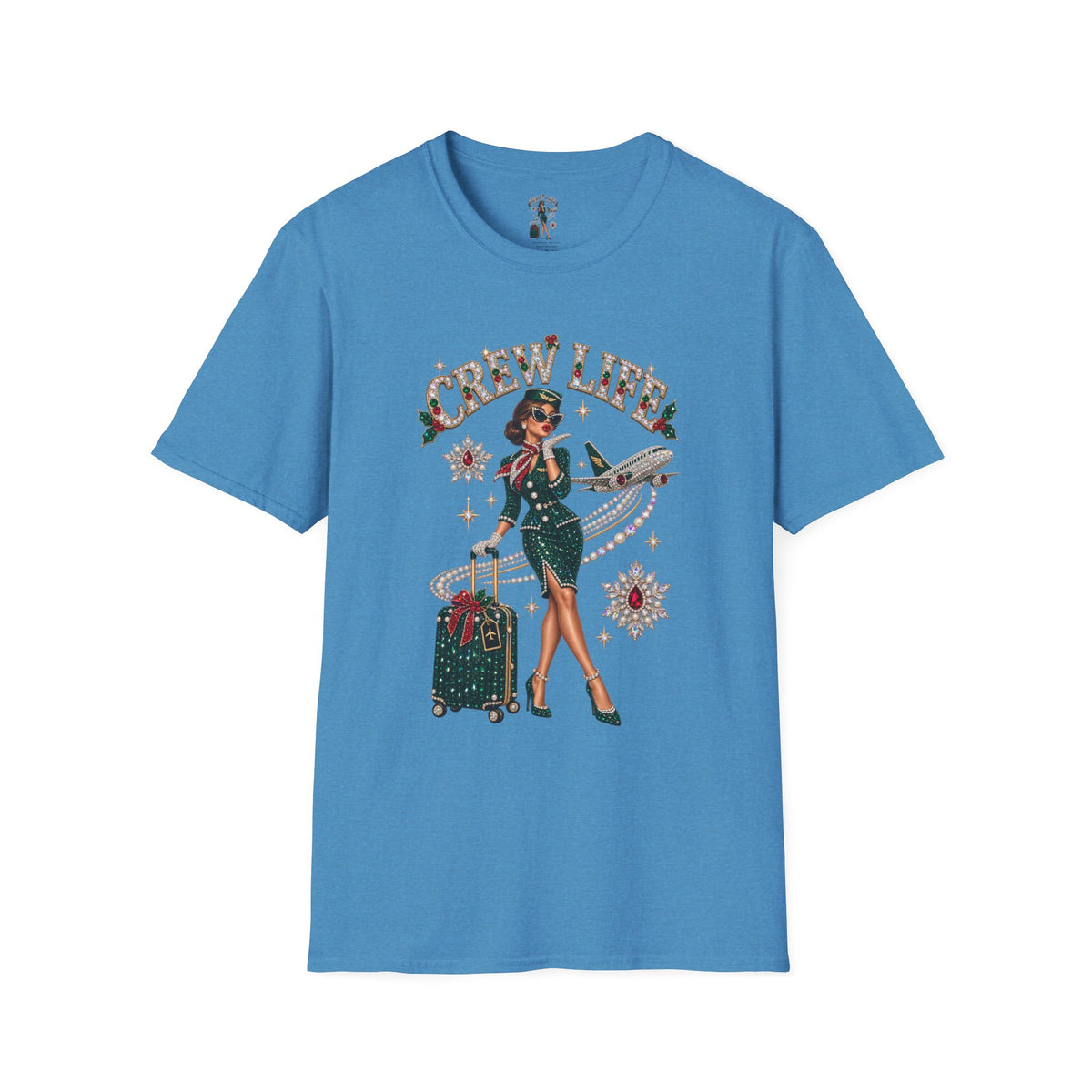 Crew Life T-Shirt — Retro Flight Attendant Pinup Tee