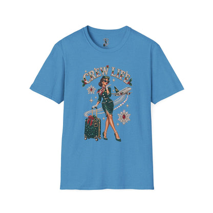 Crew Life T-Shirt — Retro Flight Attendant Pinup Tee
