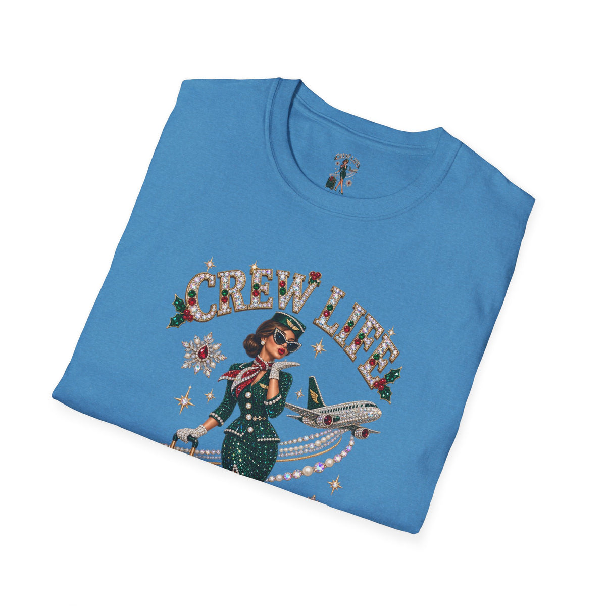 Crew Life T-Shirt — Retro Flight Attendant Pinup Tee