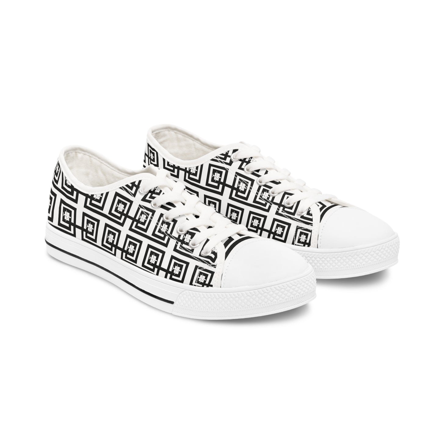 Women's airplane Blk/Wht Low Top Sneakers