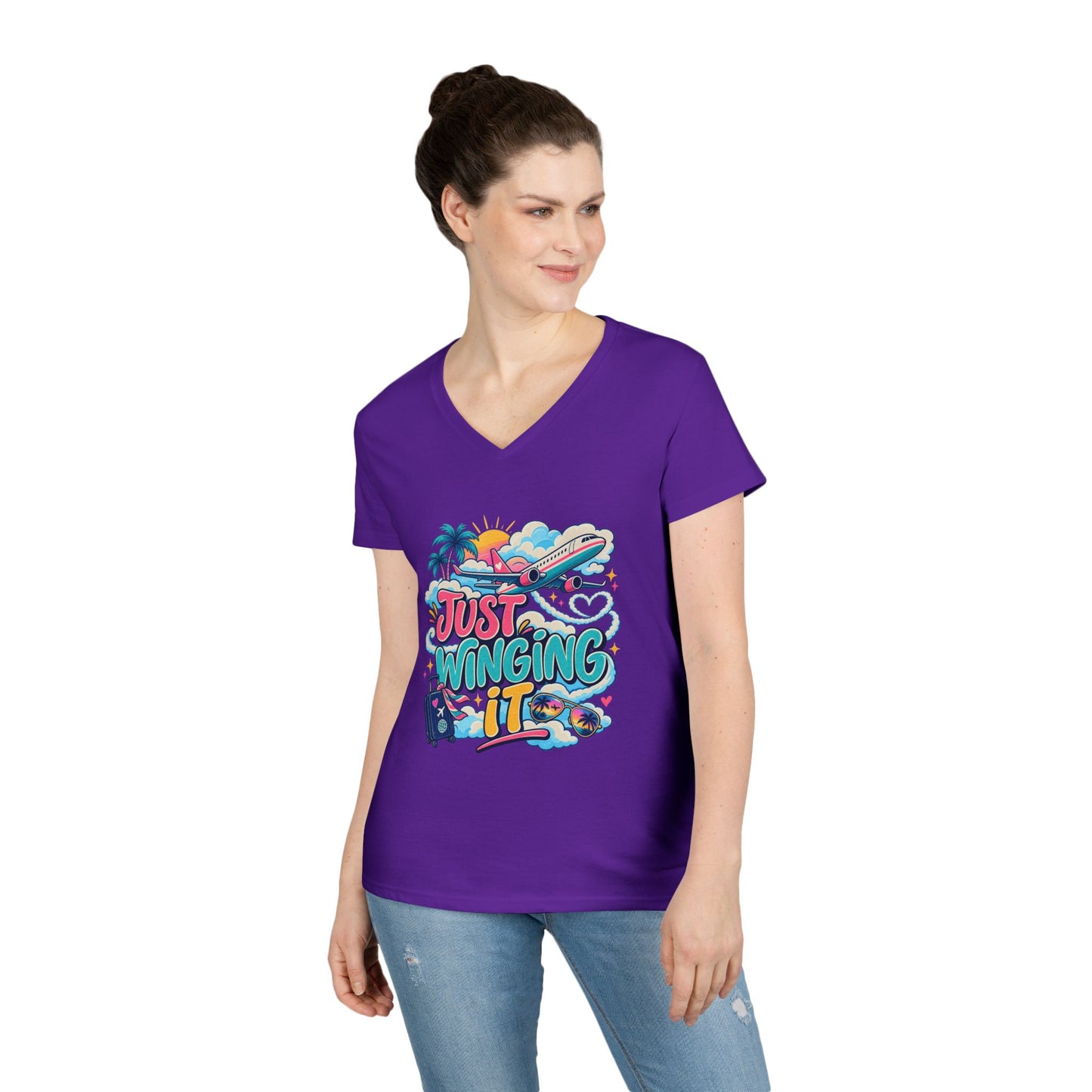 Just Winging It plane travel graphic T-Shirt | Vacation vibes, palm trees