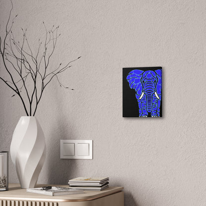 Neon Blue Elephant Canvas Print