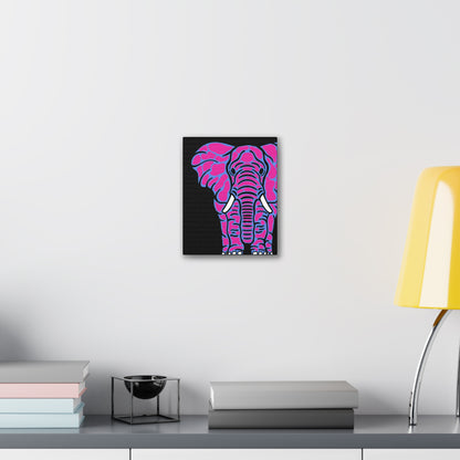 Neon Elephant Canvas Print — Bold Pink & Blue Safari Wall Art