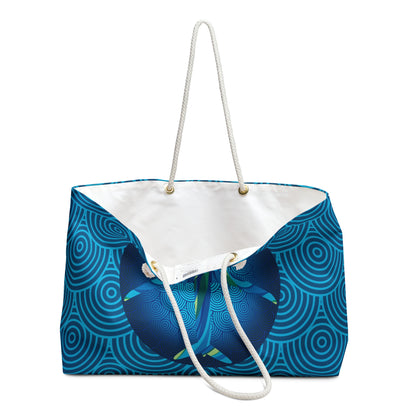 Blue multicolor airplane Weekender Bag