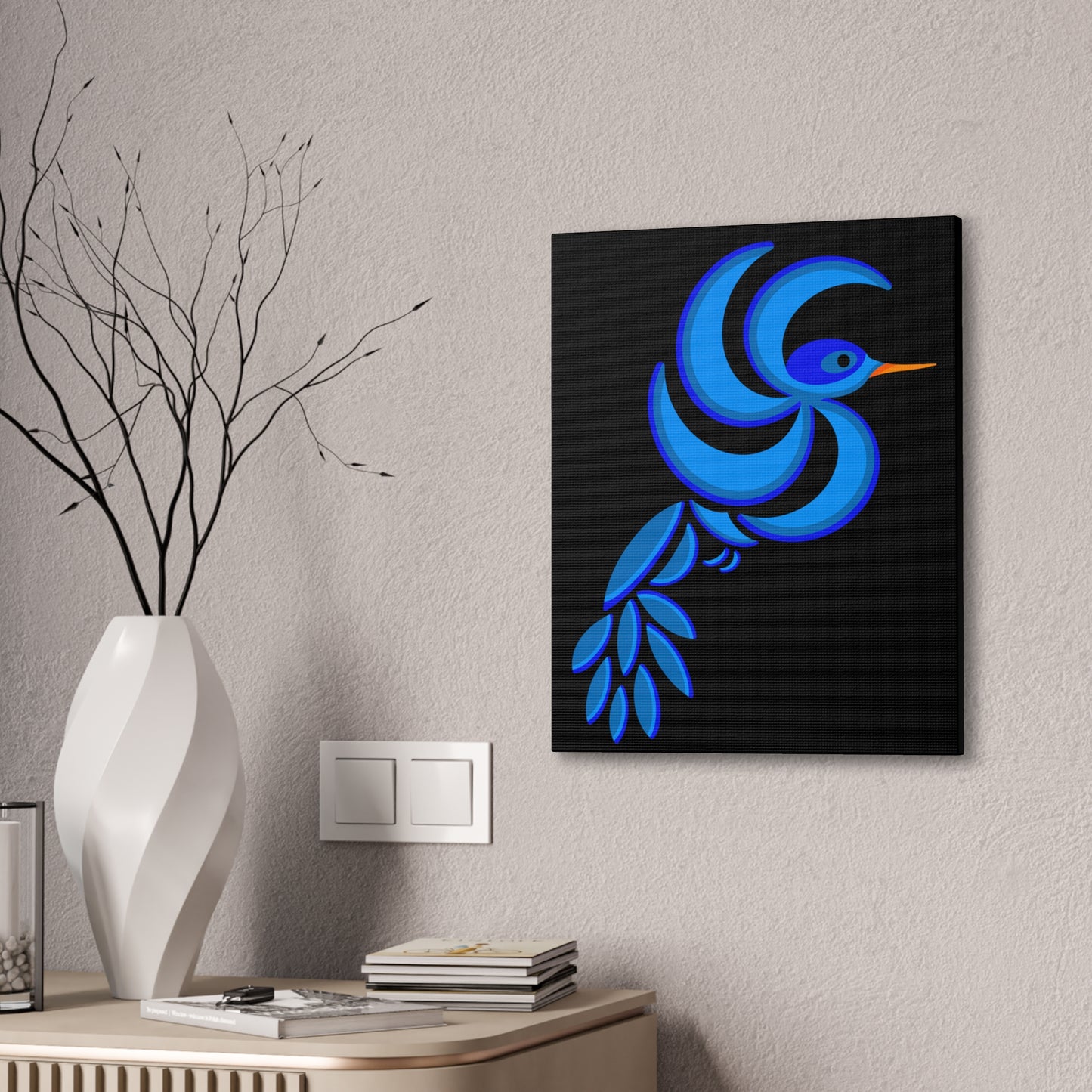 Bold Blue Hummingbird Canvas Print
