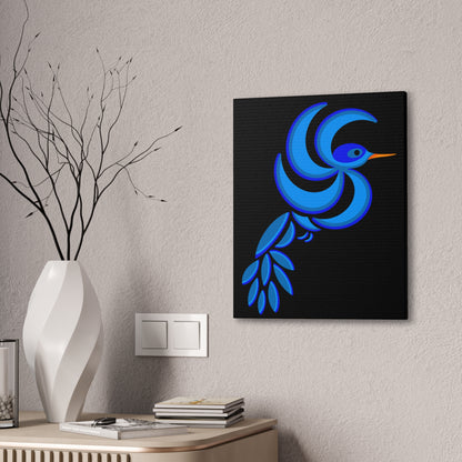 Bold Blue Hummingbird Canvas Print