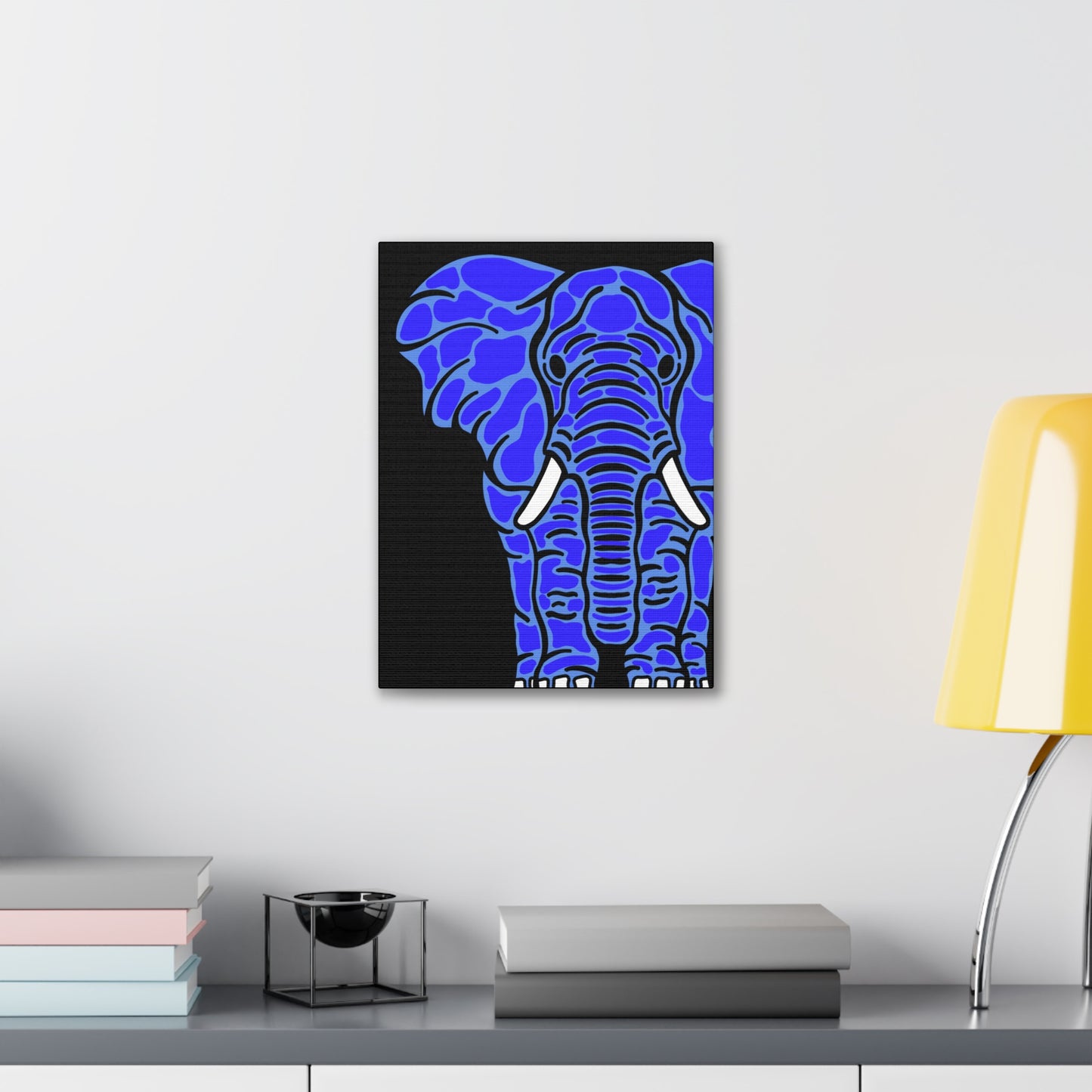 Neon Blue Elephant Canvas Print