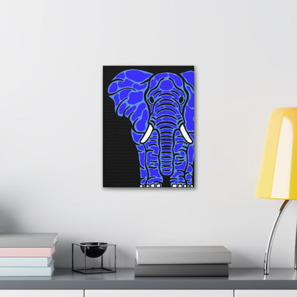 Neon Blue Elephant Canvas Print