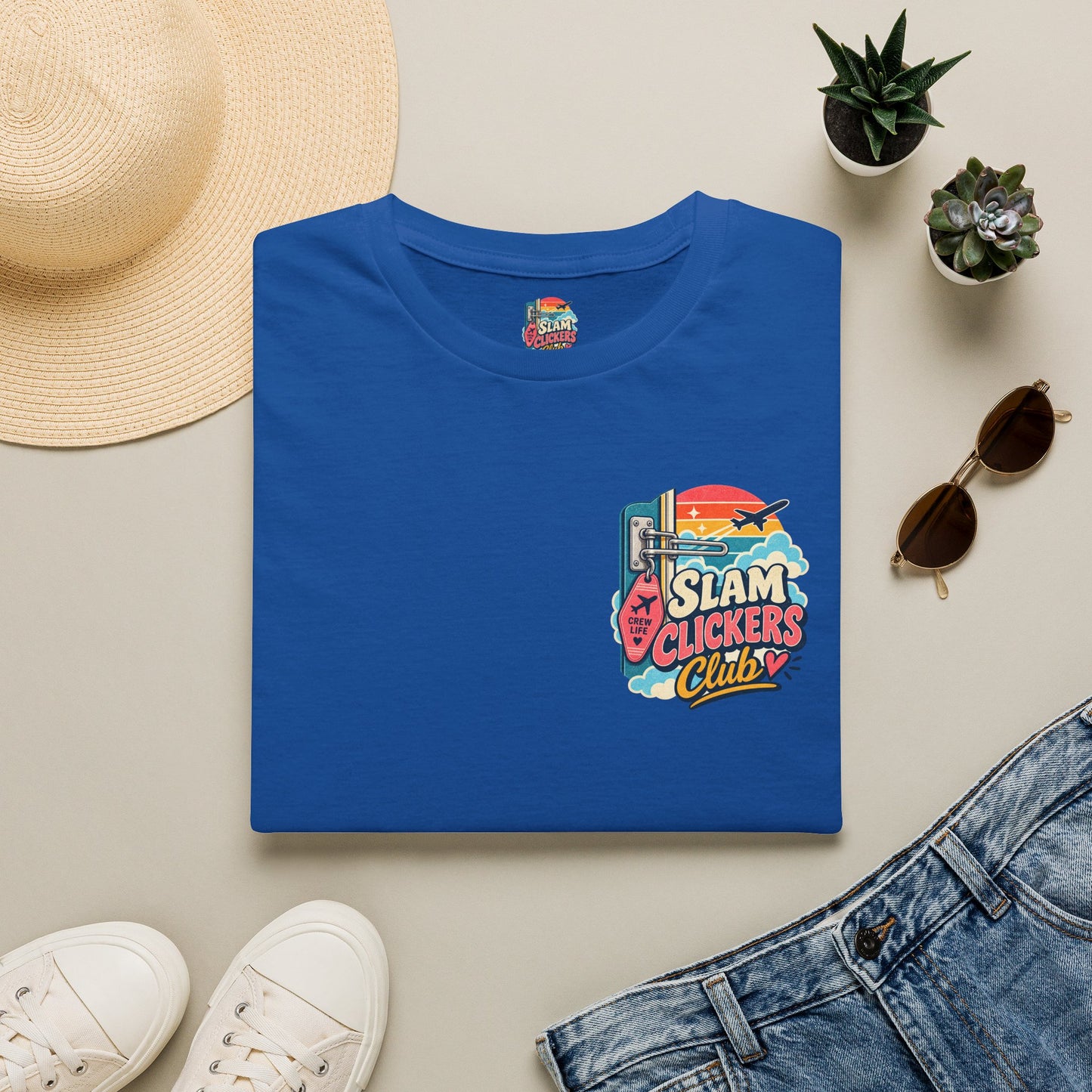 Slam Clickers Club T-Shirt | Retro Surf Neon Logo