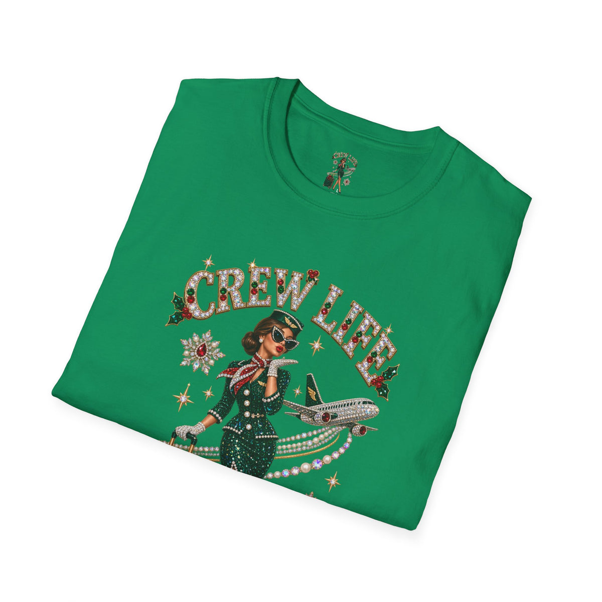 Crew Life T-Shirt — Retro Flight Attendant Pinup Tee