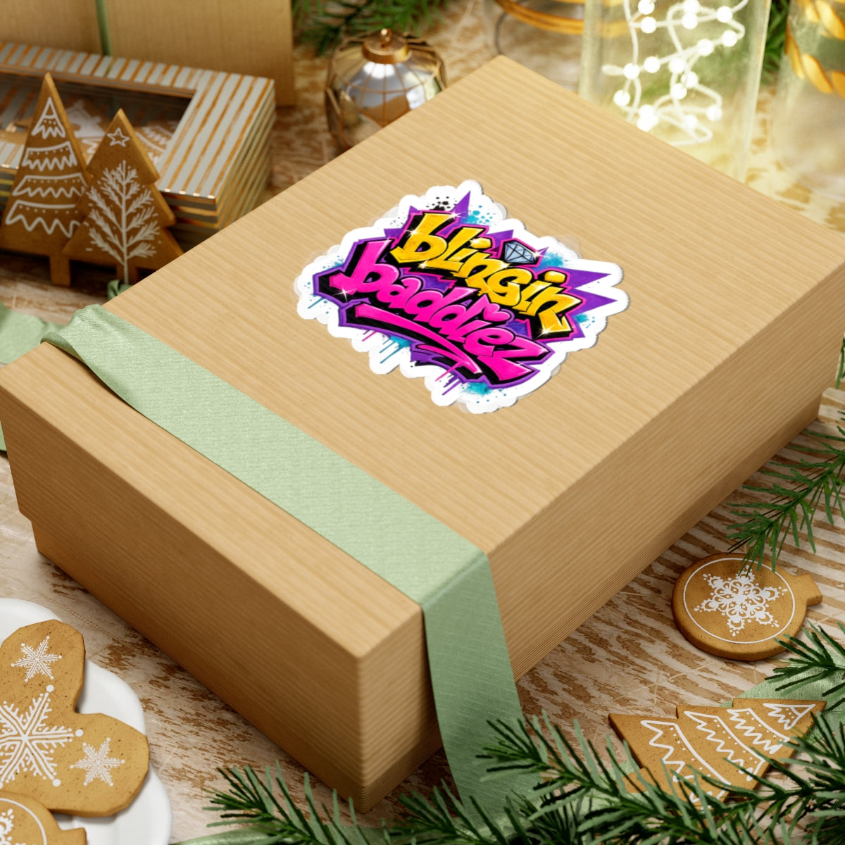 Graffiti 'Blingin Baddiez' Kiss-Cut Sticker — Colorful Hip-Hop Laptop Decal
