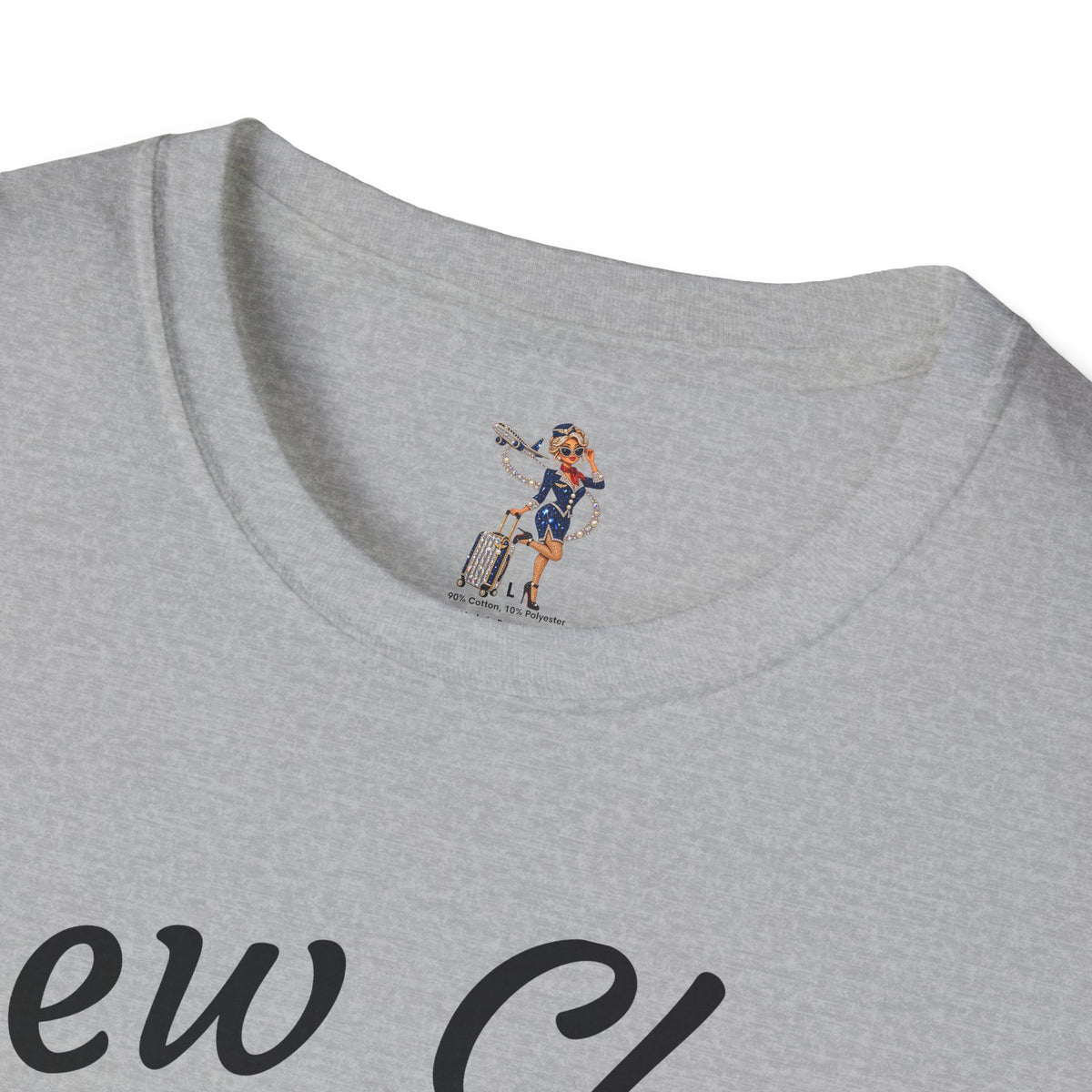 Crew Class T-Shirt — Retro Flight Attendant Graphic Tee