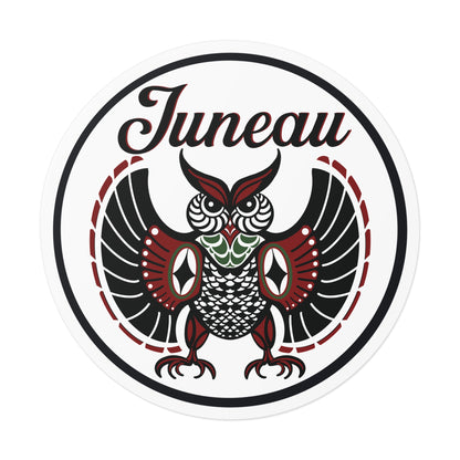 Juneau Owl Round Vinyl Stickers