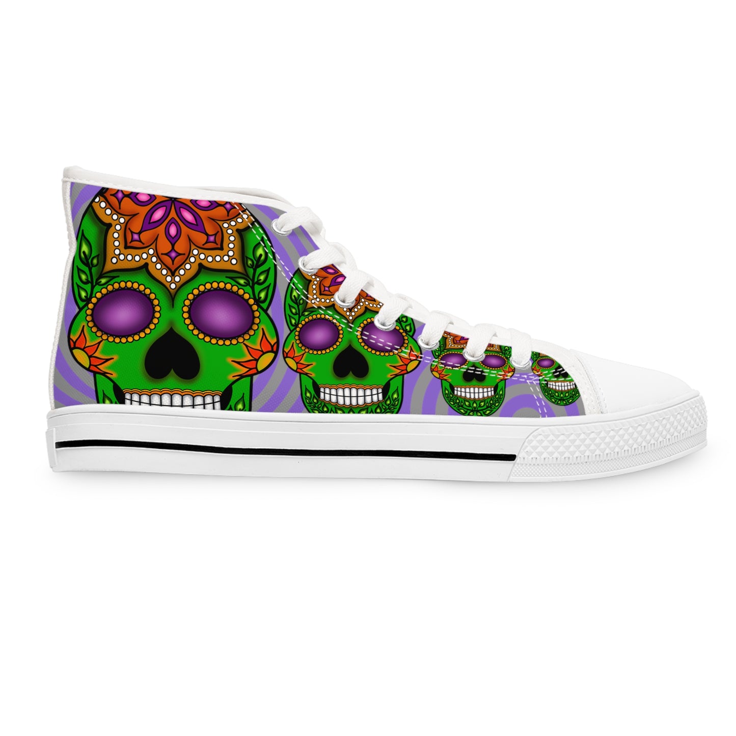 Green Sugar Skull Random Women's High Top Sneakers