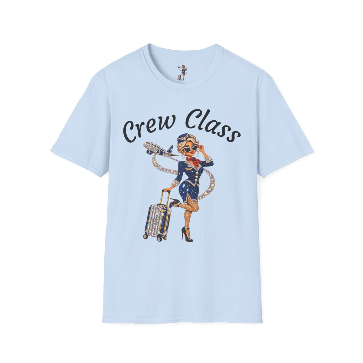 Crew Class T-Shirt — Retro Flight Attendant Graphic Tee