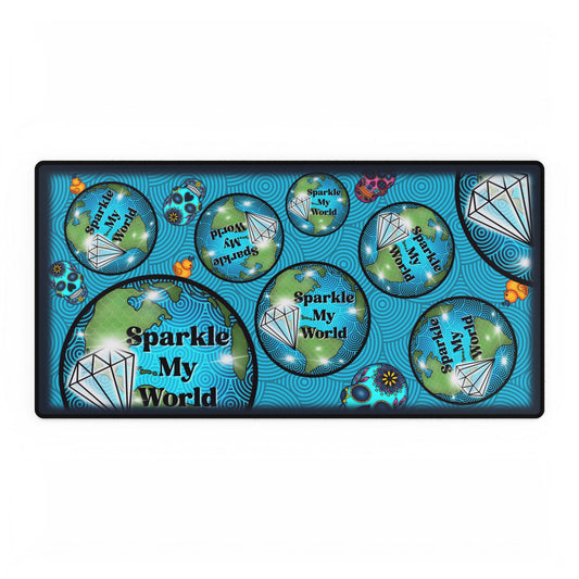 Desk Mat - Sparkle My World Rhinestone Artist Design