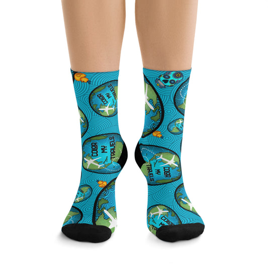 Color my travels fashion socks