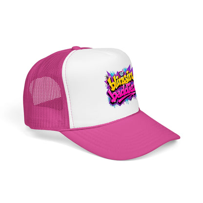 Foam Trucker Hat — "Blingin Baddiez" Colorful Graffiti Logo Cap