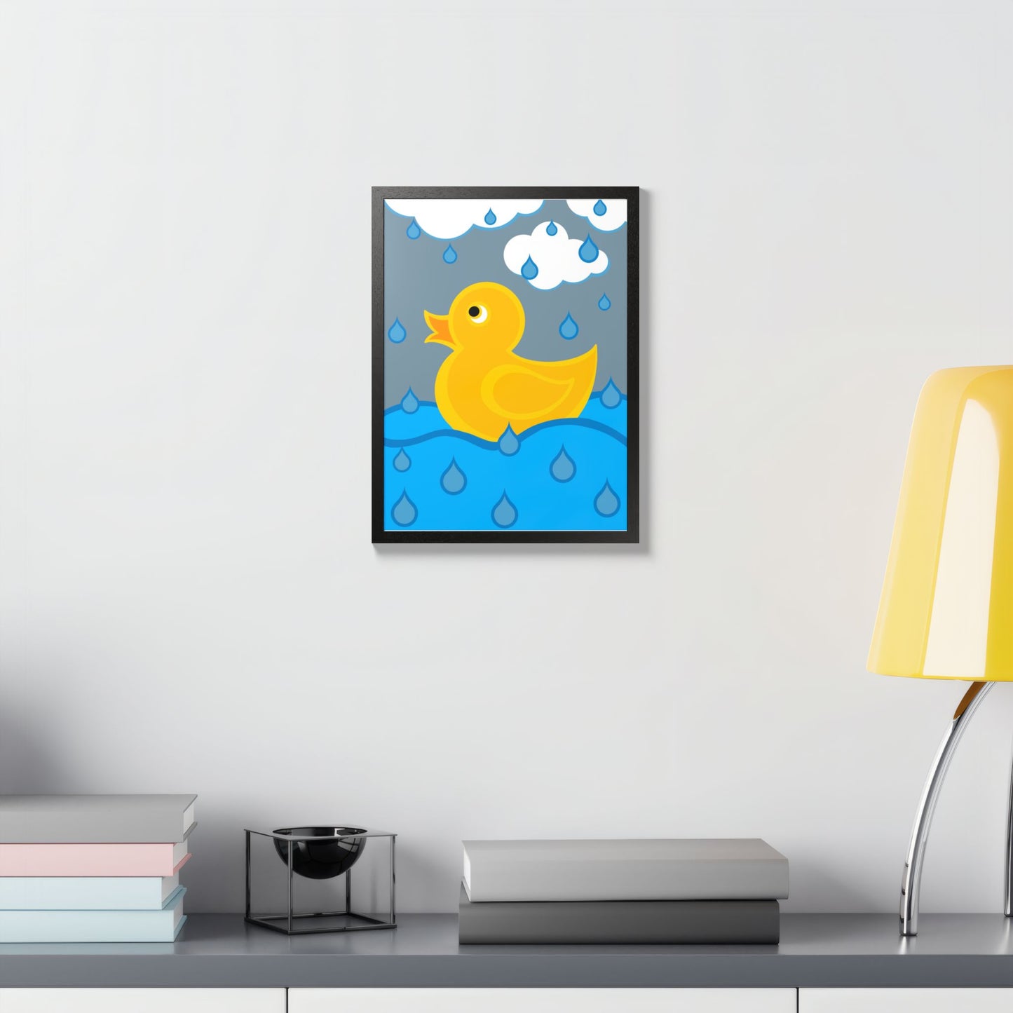 Rubber Duck Framed Poster — Colorful Nursery Wall Art