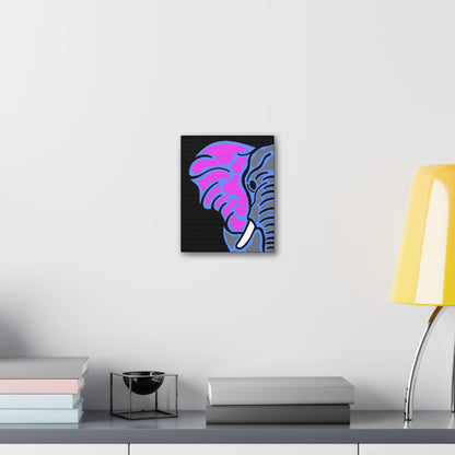 Neon Elephant Canvas Print — Bold Pink & Blue Safari Wall Art