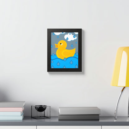 Rubber Duck Framed Poster — Colorful Nursery Wall Art