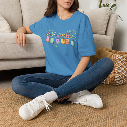 Suitcase Garland T-Shirt — Cute Luggage Line Graphic Tee for Travelers