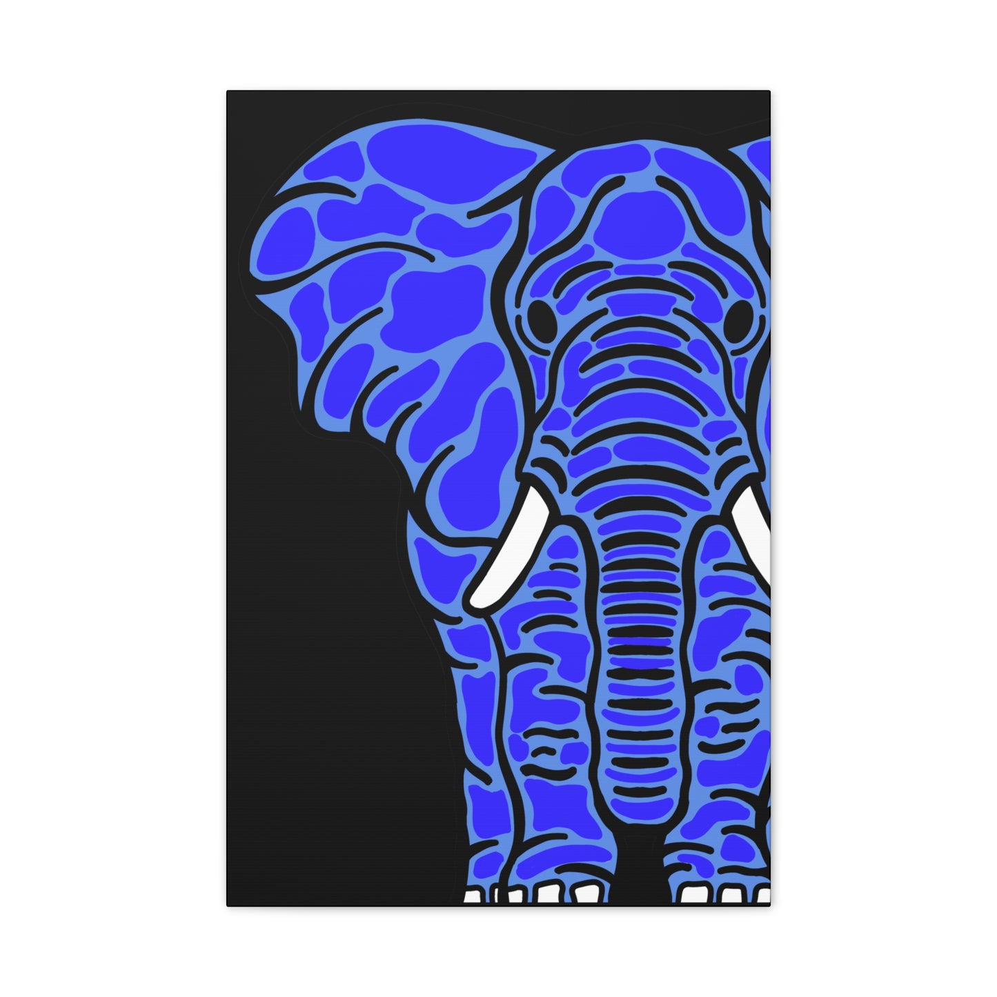 Neon Blue Elephant Canvas Print