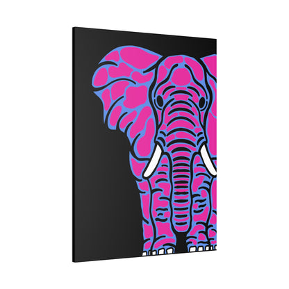 Neon Elephant Canvas Print — Bold Pink & Blue Safari Wall Art