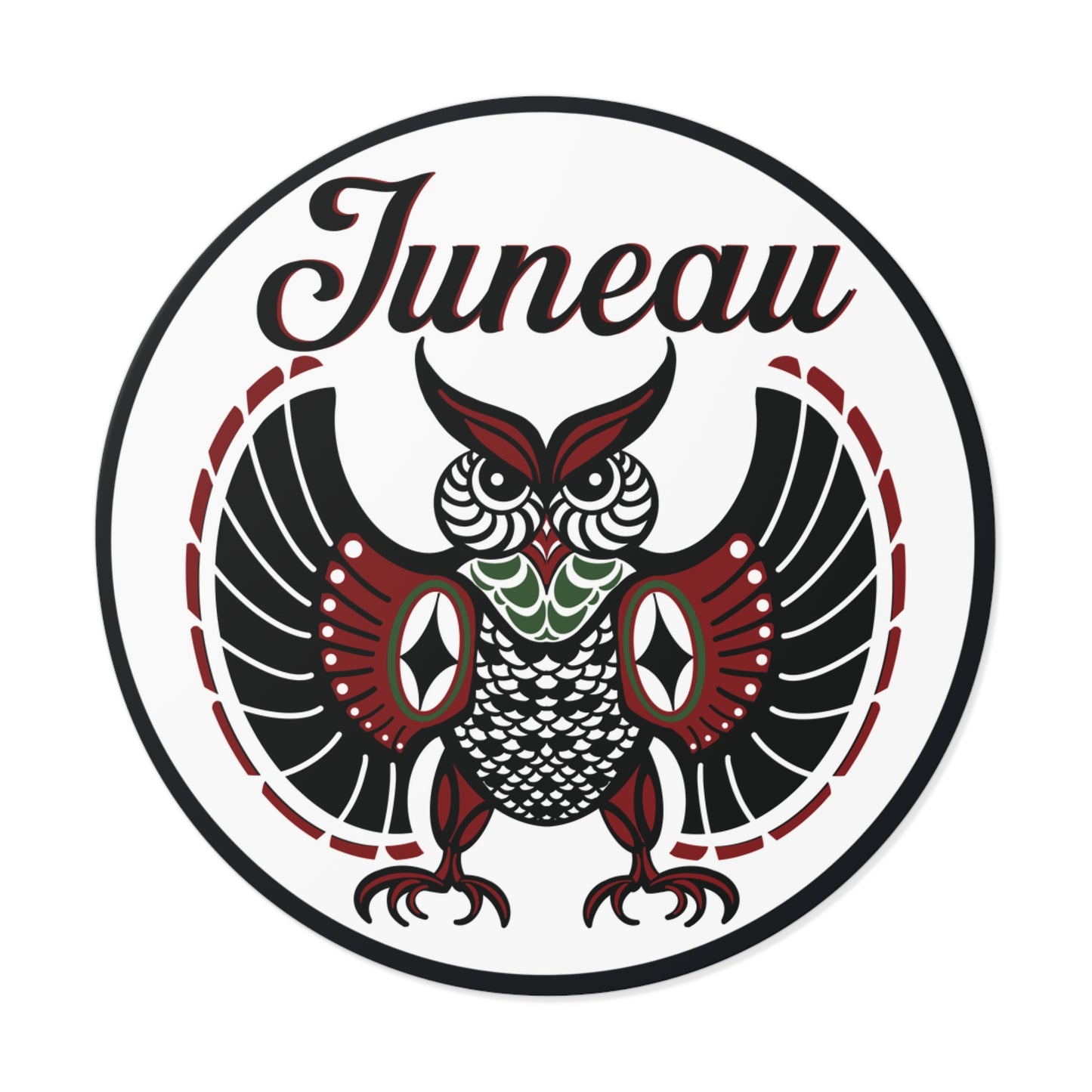 Juneau Owl Round Vinyl Stickers