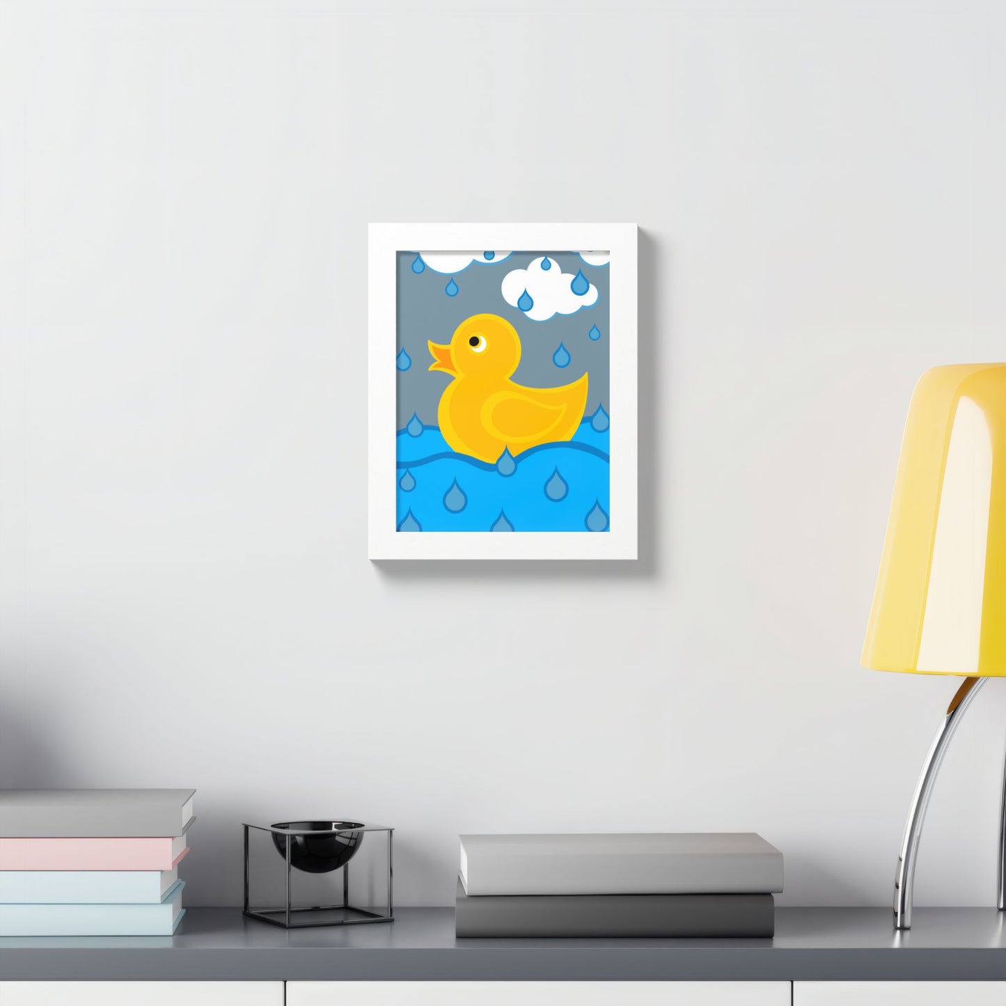 Rubber Duck Framed Poster — Colorful Nursery Wall Art