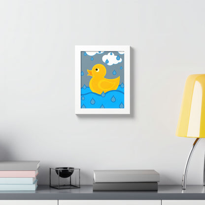 Rubber Duck Framed Poster — Colorful Nursery Wall Art