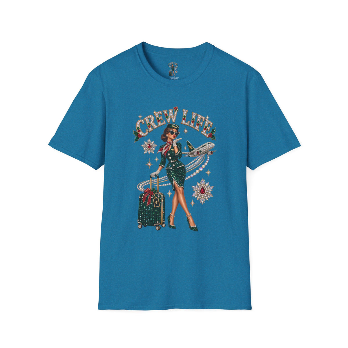 Crew Life T-Shirt — Retro Flight Attendant Pinup Tee