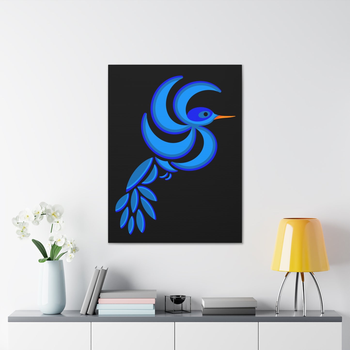 Bold Blue Hummingbird Canvas Print