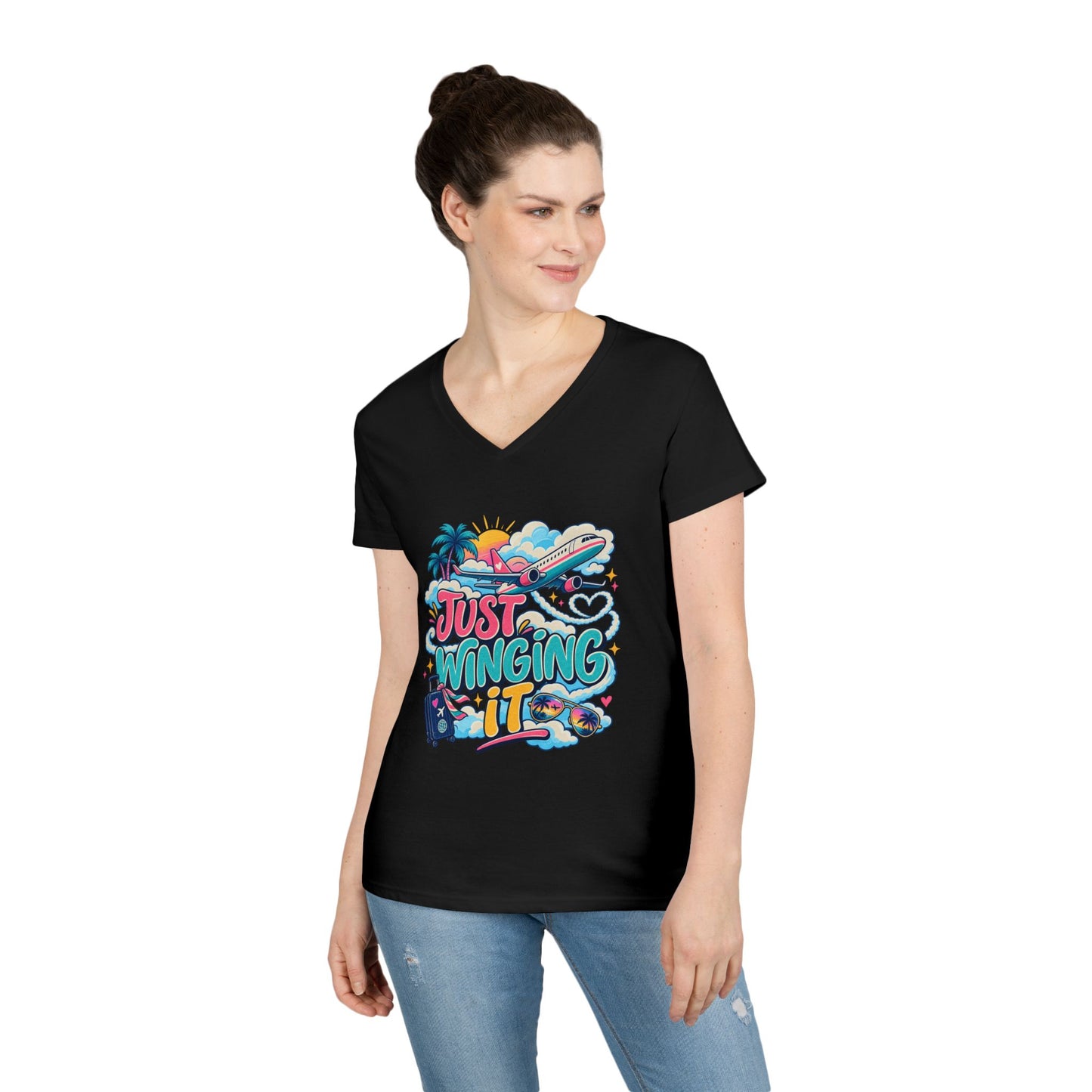 Just Winging It plane travel graphic T-Shirt | Vacation vibes, palm trees