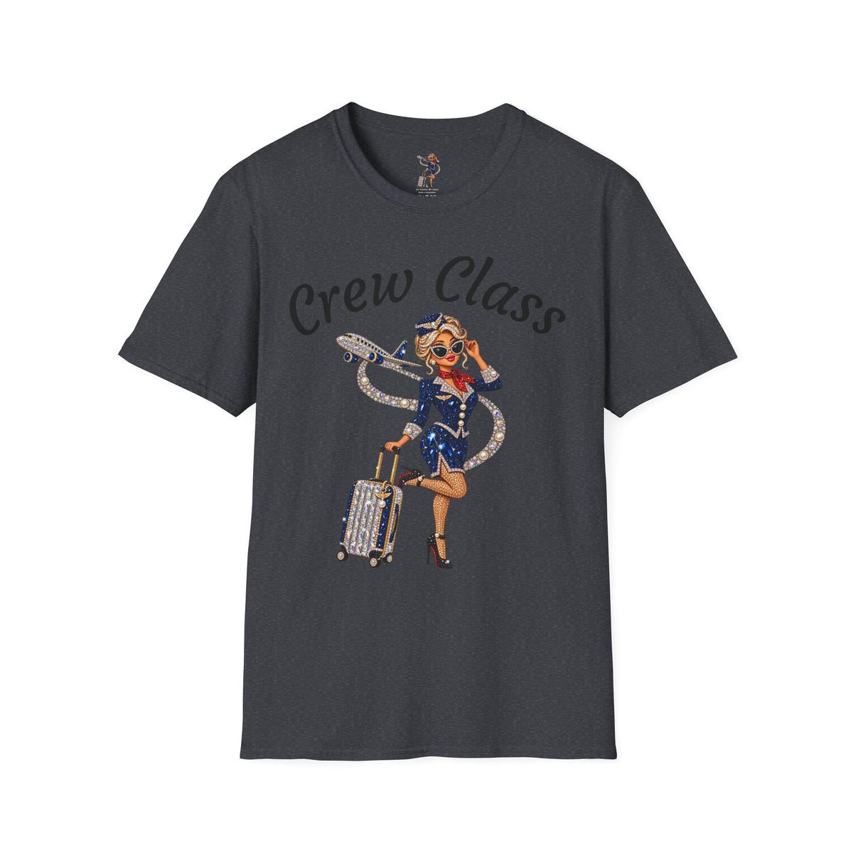 Crew Class T-Shirt — Retro Flight Attendant Graphic Tee