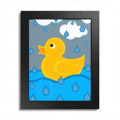 Rubber Duck Framed Poster — Colorful Nursery Wall Art