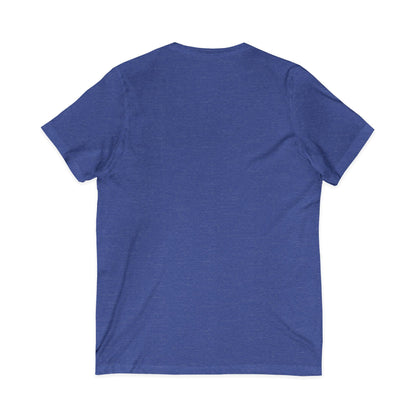 Travel Ghost V-Neck Tee — Cute Flight Attendant Ghost with Luggage Graphic