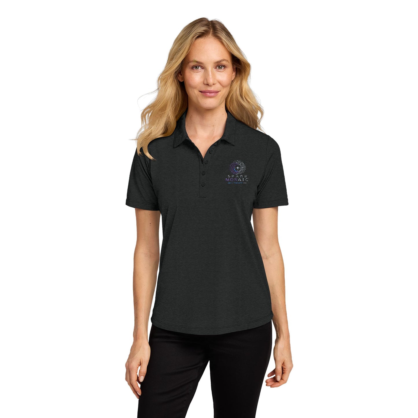 spark mosaic women's Polo Shirt — Embroidered Pocket Logo