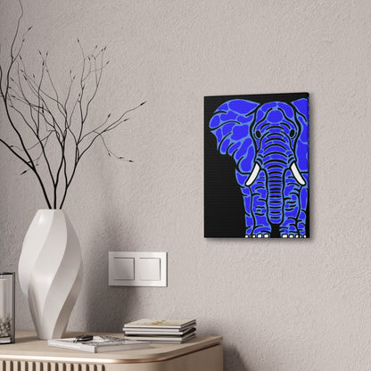 Neon Blue Elephant Canvas Print