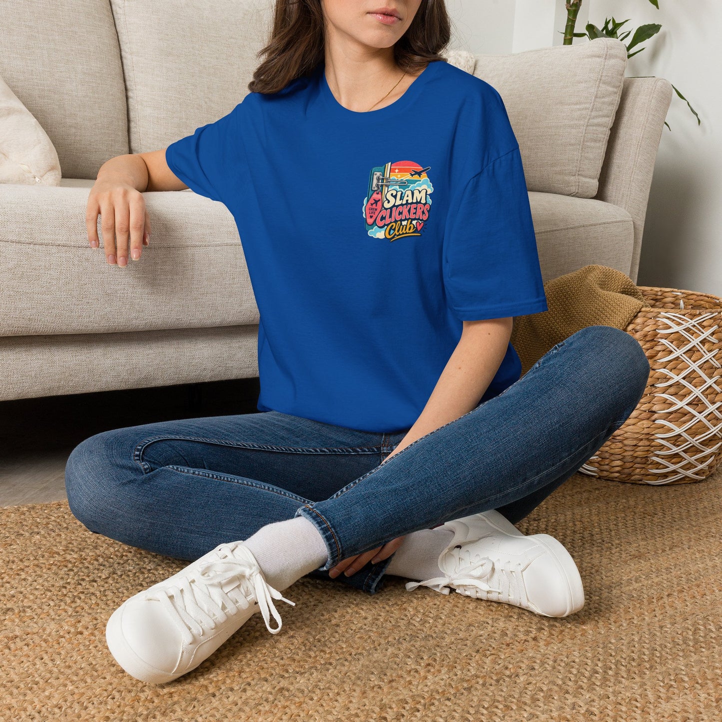 Slam Clickers Club T-Shirt | Retro Surf Neon Logo
