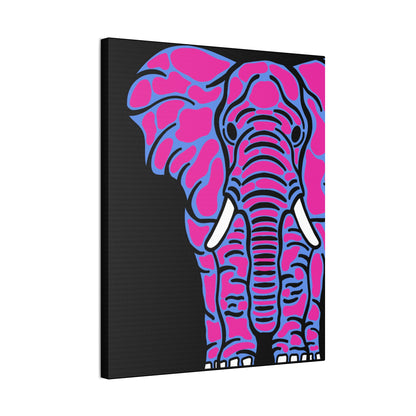 Neon Elephant Canvas Print — Bold Pink & Blue Safari Wall Art