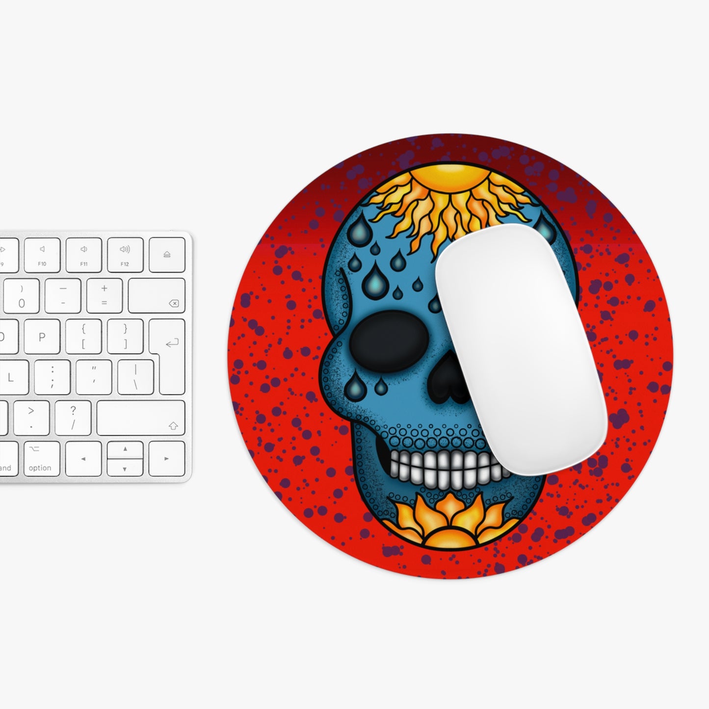 Skull blue Mouse Pad